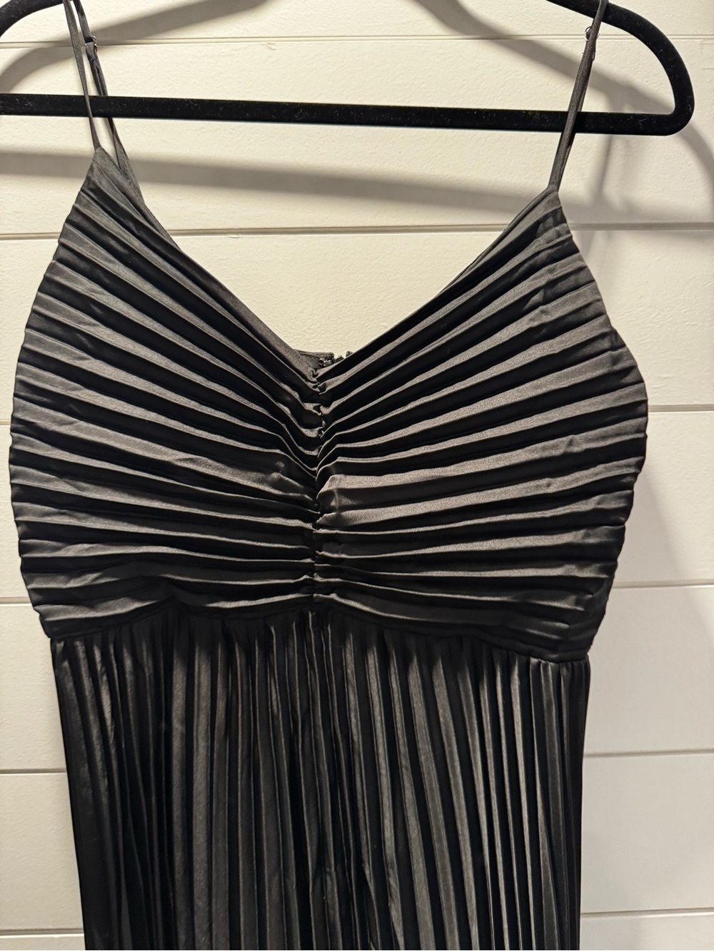 Petal & Pup Black Strapless Pleated Ruched Dress
